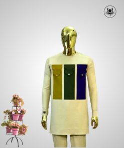 3 pockets design Plain round neck long sleeve senator for men